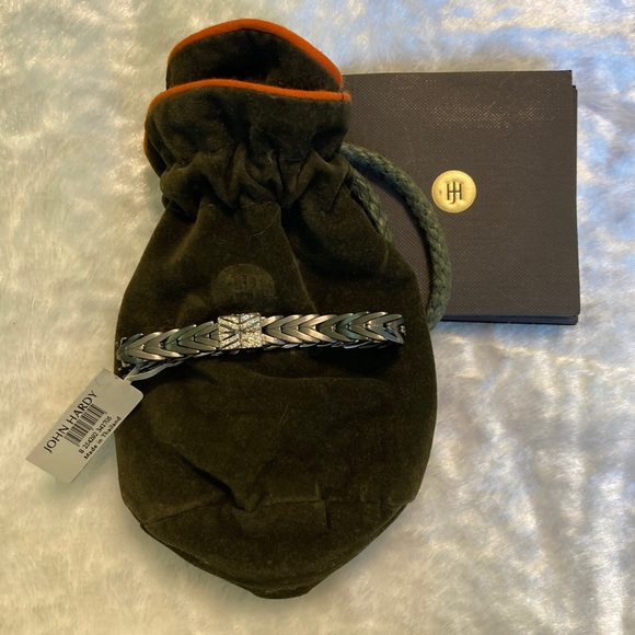 JOHN HARDY Modern Chain Diamond Chevron Link Sterling Silver Bracelet! - Picture 3 of 8